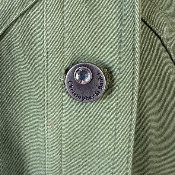 Christopher & Banks pale green stretchy collared long sleeve button down jacket - Picture 7 of 12